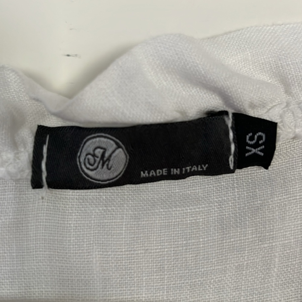 M Brand Made In Italy White 100% Linen Dress - Picture 2 of 5